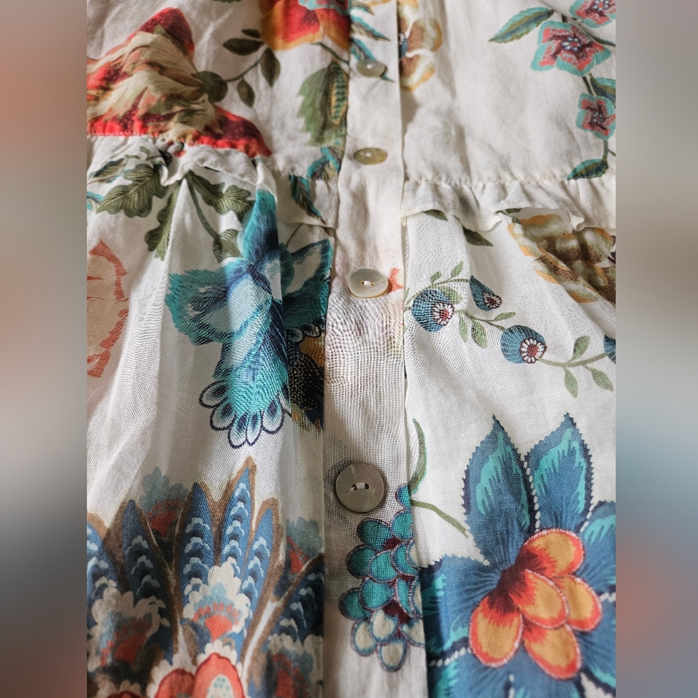 Johnny Was Ardell Tiered Ruffle Midi Skirt - Size XS - Picture 3 of 14